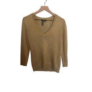 Lauren Ralph Lauren Gold Sweater Sz Small‎